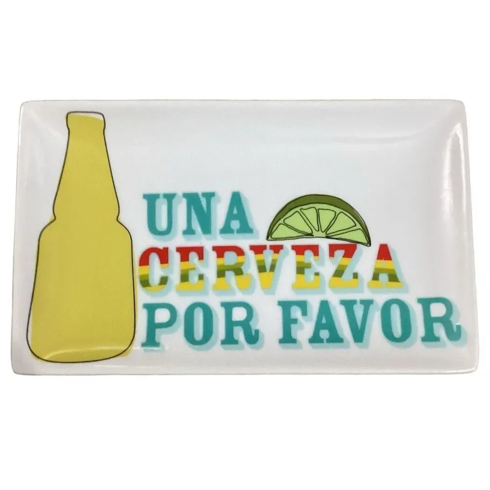 Crate & Barrel Around the World Beer Sampler Appetizer Plates in Tote Box